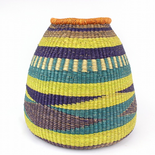 ボルガ細長つぼ型カゴ 黄緑系