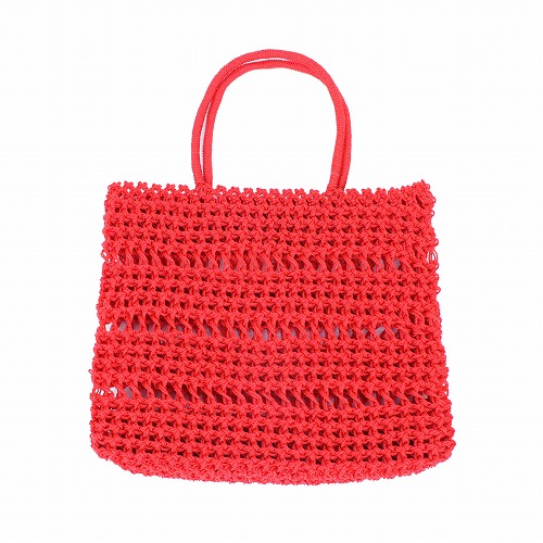 ナイロンバッグ 三段透かし 赤