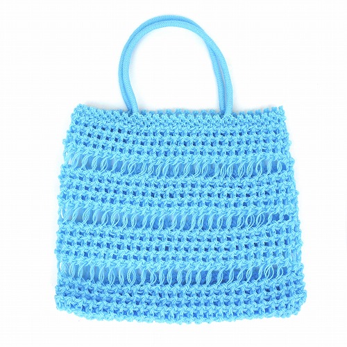 ナイロンバッグ 三段透かし サックス