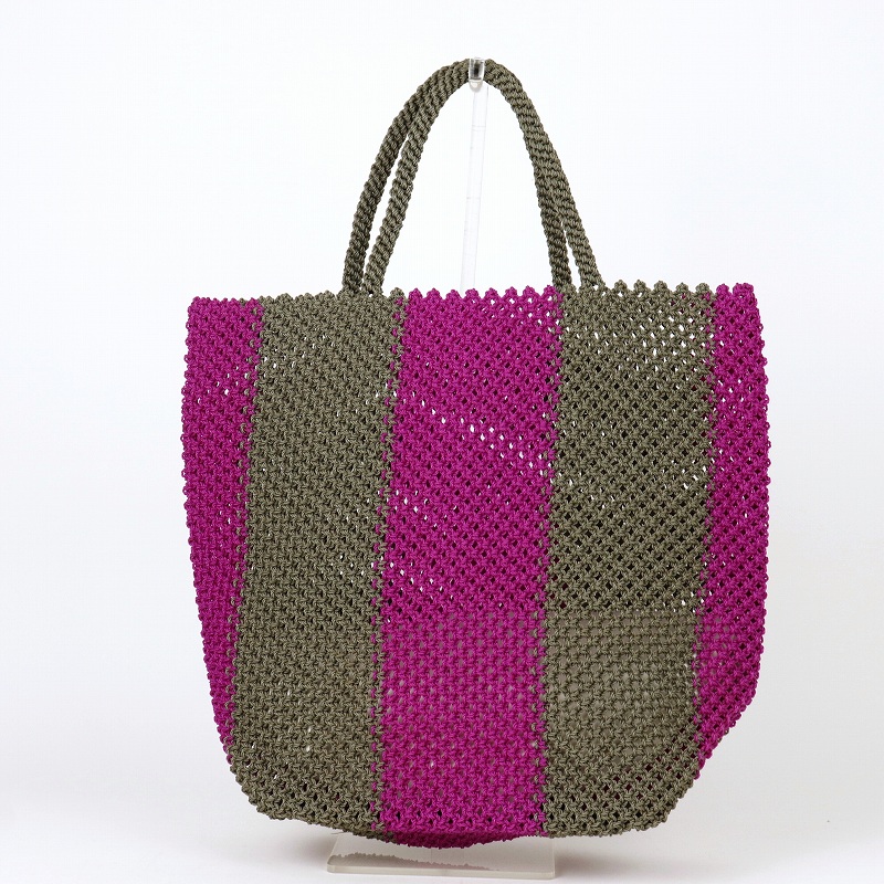 ナイロンバッグ 真ん中ストライプ グレーフシア