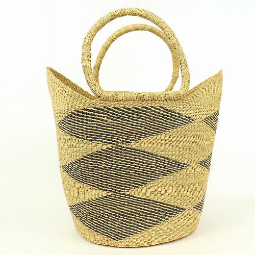 ボルガバスケット 丸底 ニケ ダイヤ柄 黒