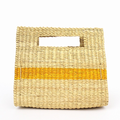 ボルガ三角型バスケット ナチュラル黄