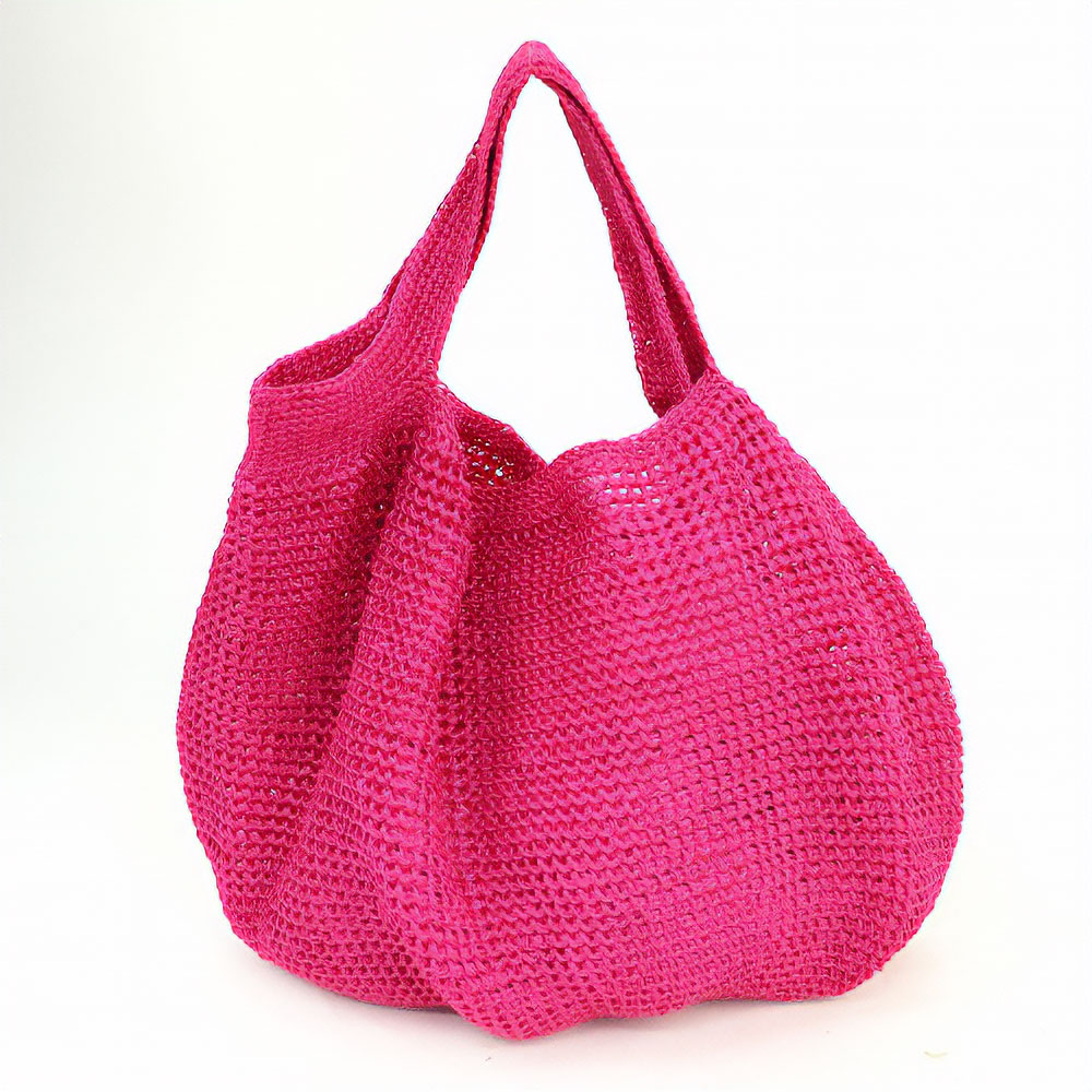 細糸カギ編みバッグ 大 ピンク