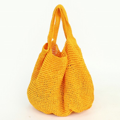 細糸カギ編みバッグ 大 黄