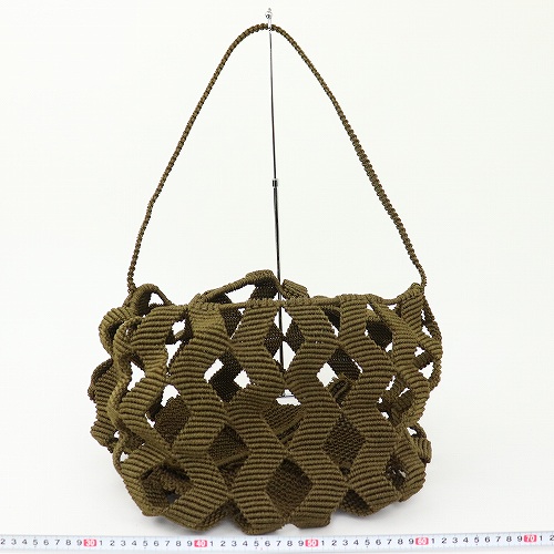 ナイロンバッグ ジグザグ編み ワンハンドル モスグリーン 21SS一点 @13500→10800