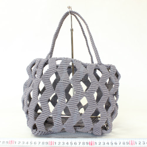 ナイロンバッグ ジグザグ編み 2本ハンドル グレー 21SS一点 @11000→8800