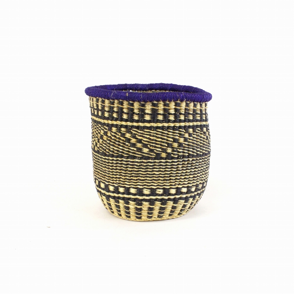 ニアリガバスケット 鉢カバー 小 ナチュラル黒 紫縁