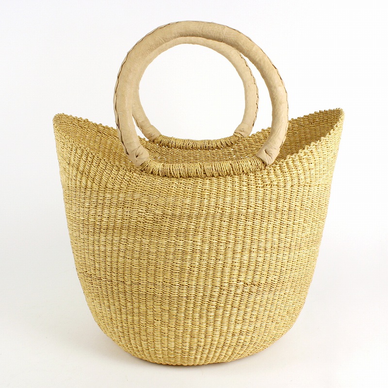 ニアリガバスケット ニケ 特大 ナチュラル ナチュラル革ハンドル