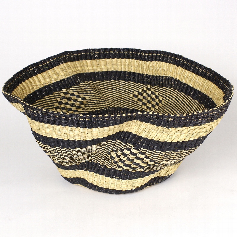 ボルガバスケット ウェイブ インテリア 小 ナチュラル黒