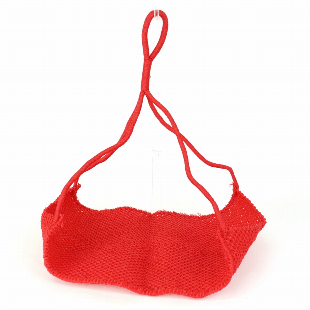 ナイロンマクラメ編み ハンギングプランター 赤 23SS一点物 @9000→7200円