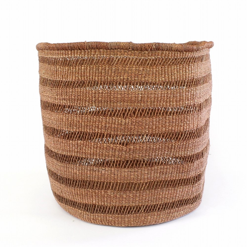 ニアリガバスケット 丸底 インテリア 7本透かし 大 とうもろこしサーモンピンク 23SS一点物 @24000→19200円