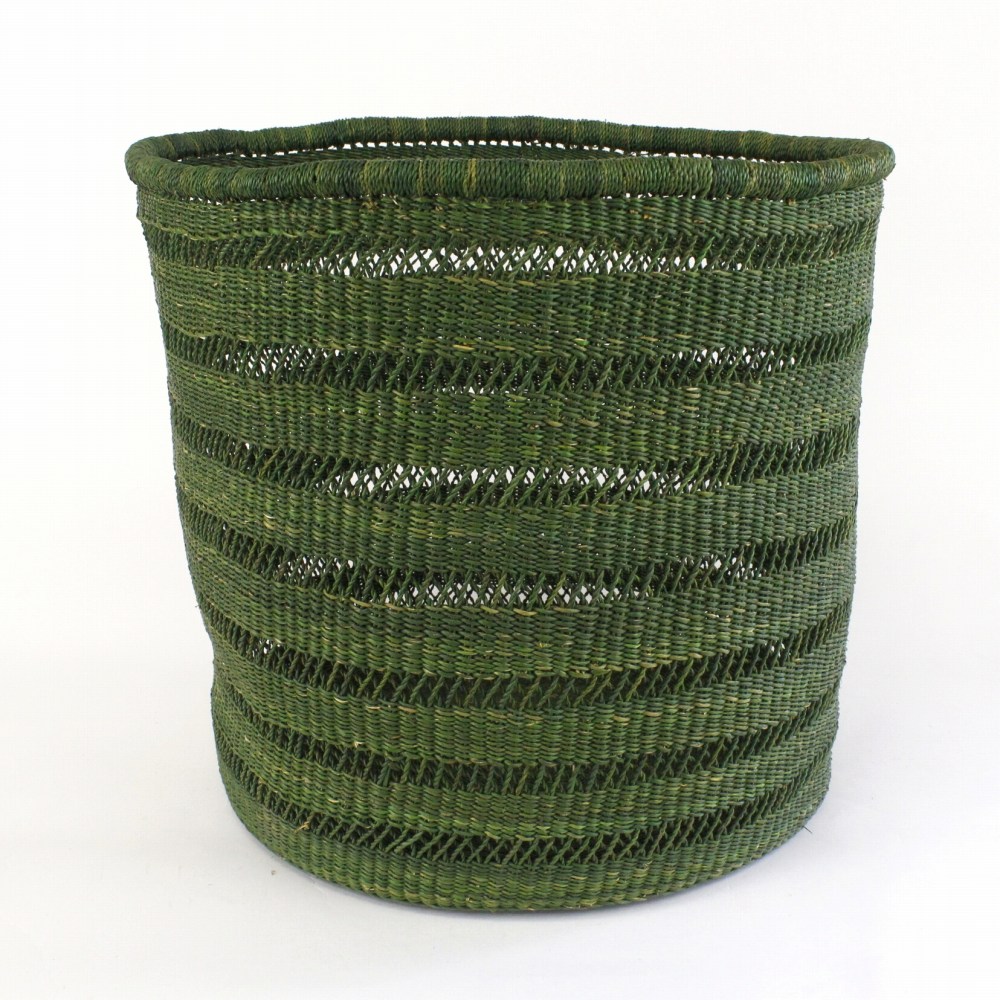 ニアリガバスケット 丸底 インテリア 7本透かし 大 ダークグリーン 23SS一点物 @24000→19200円
