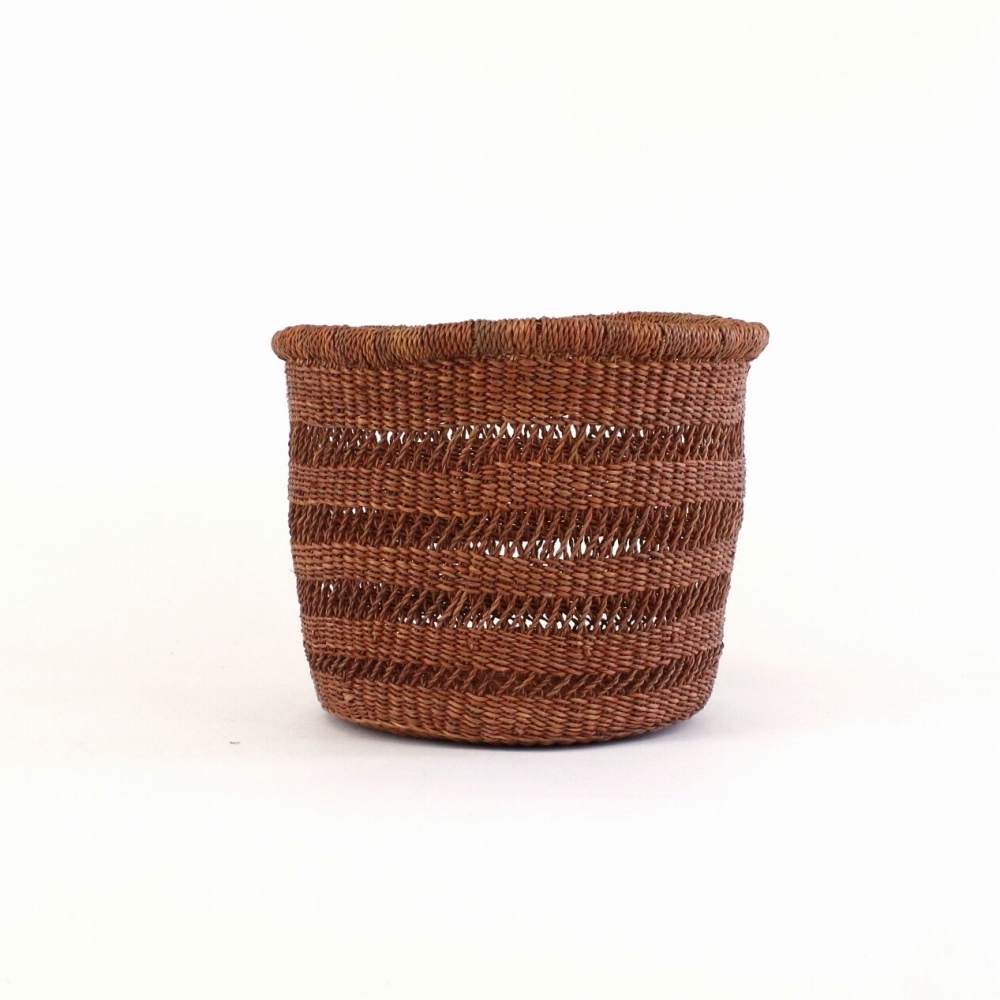 ニアリガバスケット 丸底 インテリア 5本透かし 小 とうもろこしサーモンピンク 23SS一点物 @3800→3040円