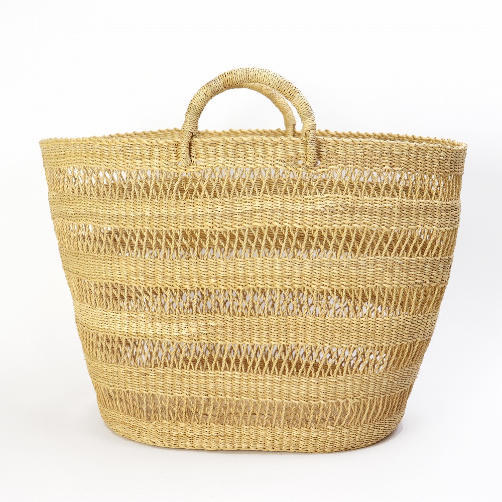 ニアリガバスケット 楕円底 5段透かし ナチュラル