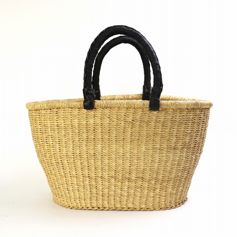 ニアリガ楕円バスケット 黒革ハンドル