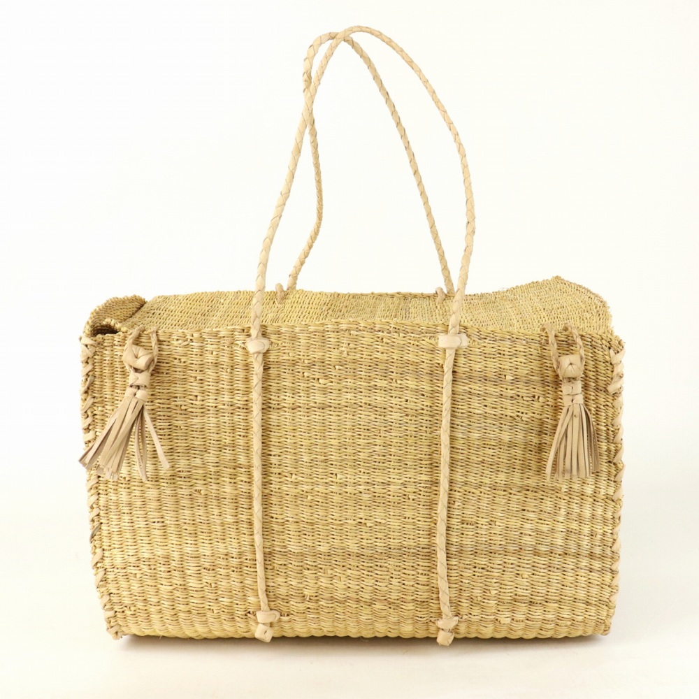 ボルガバスケット 四角 ナチュラル ナチュラル革 23SS一点物 @24000→19200円