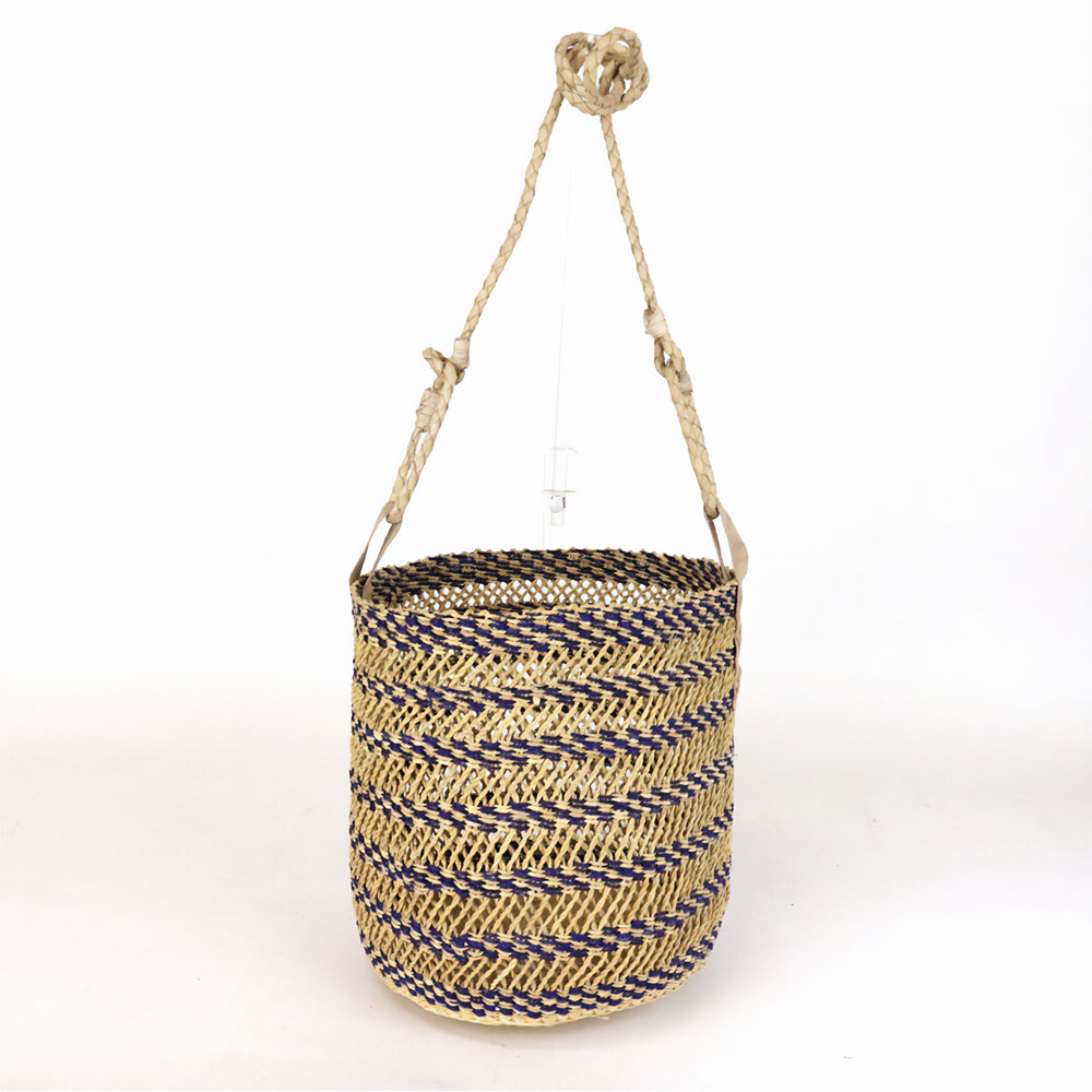 ボルガバスケット 筒型透かし 小 革ショルダー ナチュラル紫 ナチュラル革 23SS一点物 @11500→9200円