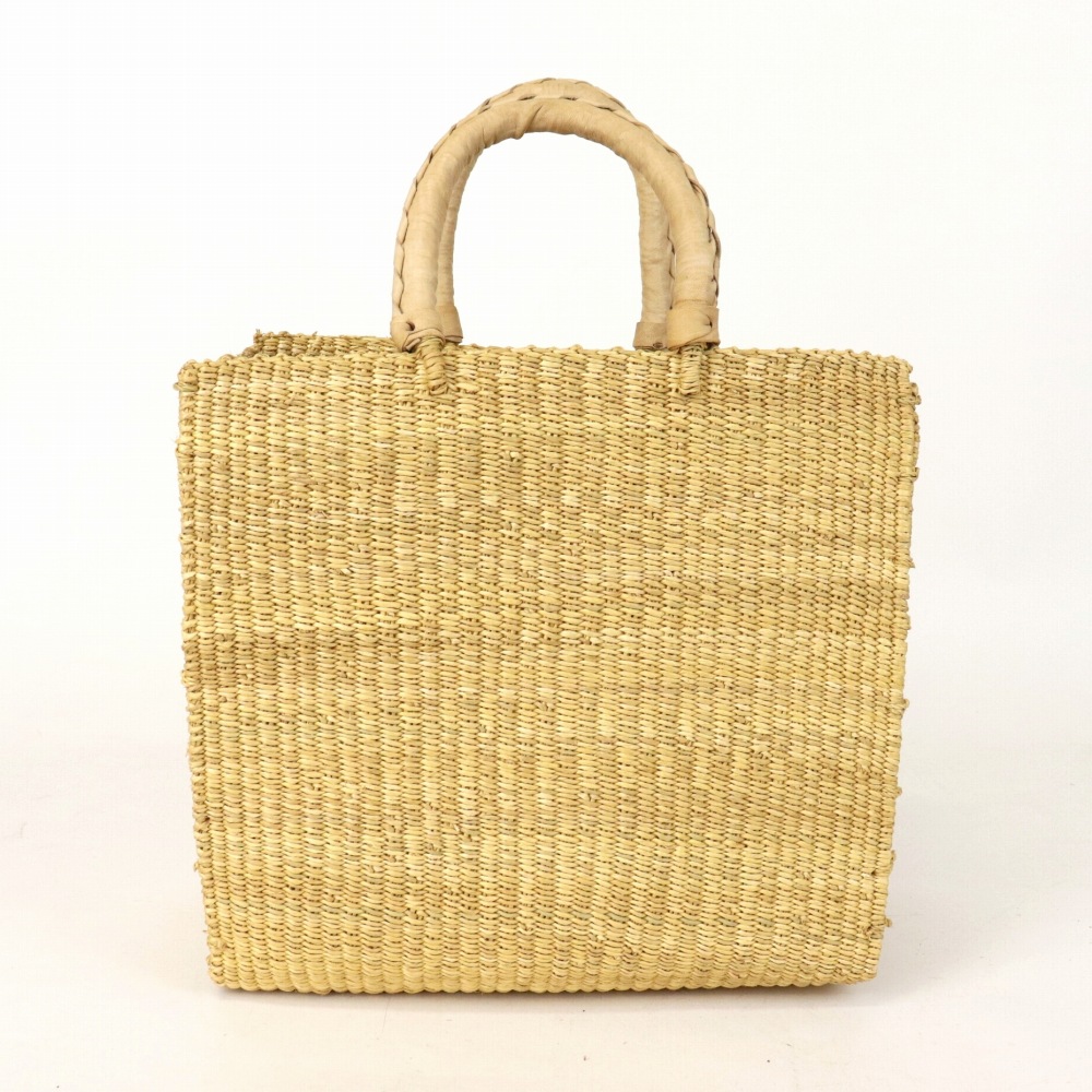 ボルガバスケット 四角かご ナチュラル ナチュラル革 23SS一点物 @21000→16800円