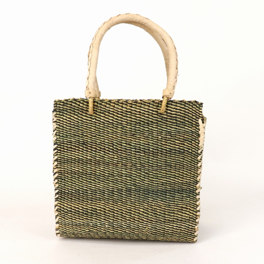 ボルガバスケット 四角かご ナチュラル黒 ナチュラル革 23SS一点物 @21000→16800円