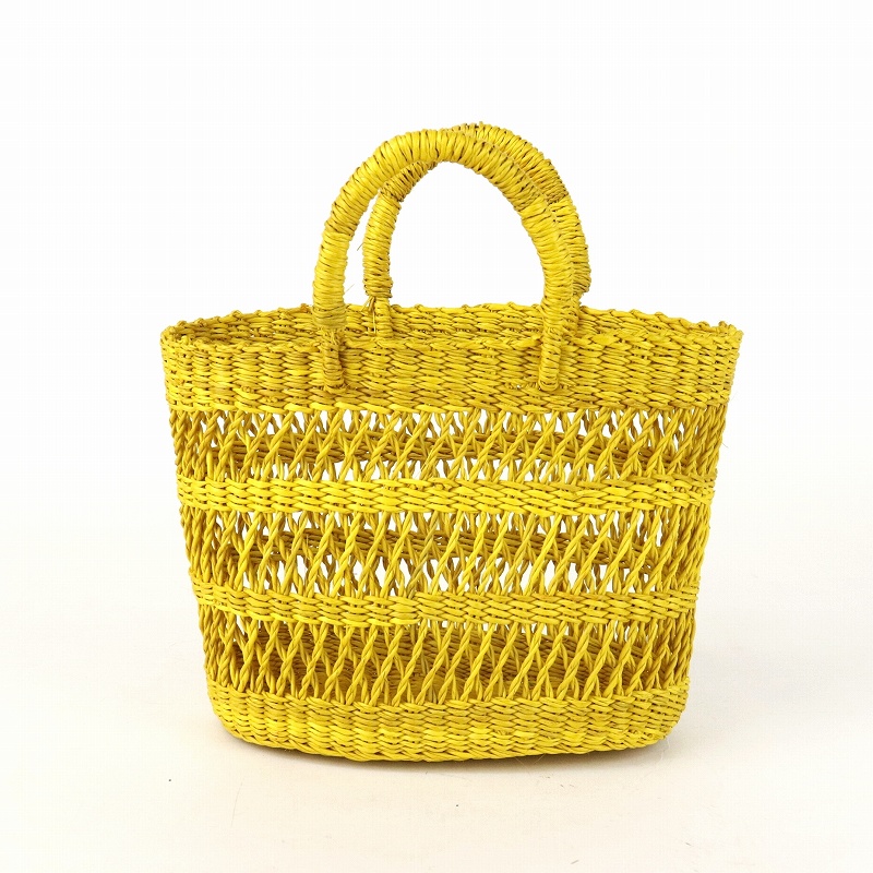 ボルガバスケット 太透かし 単色黄