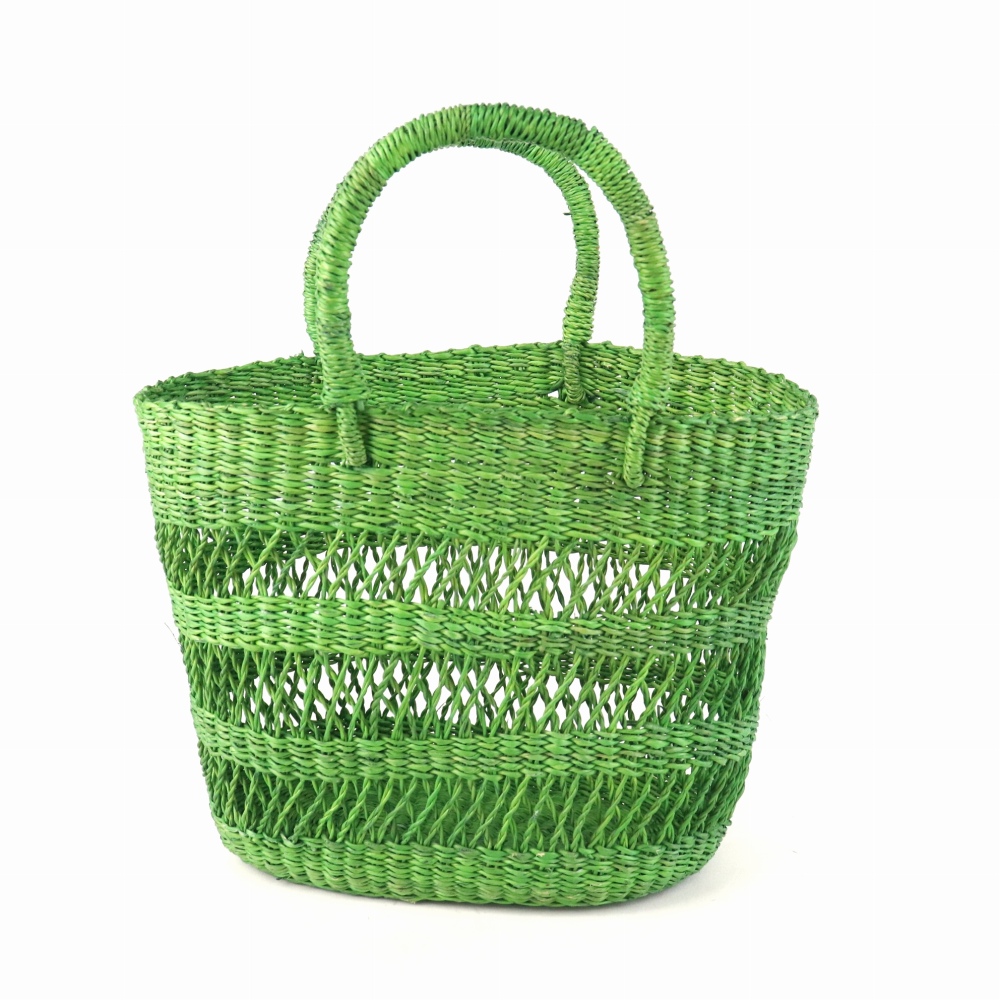 ボルガバスケット 太透かし 単色緑