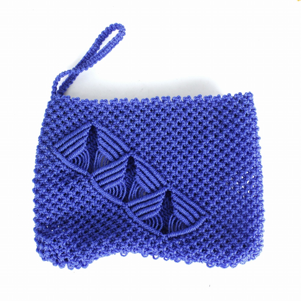 ナイロンポーチ 扇柄 青 24SS一点物 @4200→3360