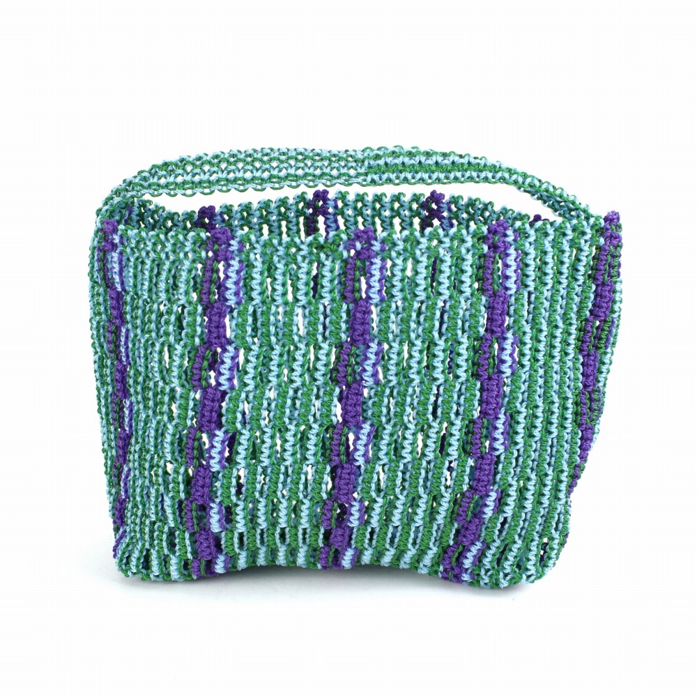 ナイロンバッグ 横ワンハンドル 水色紫 24SS一点物 @8000→6400