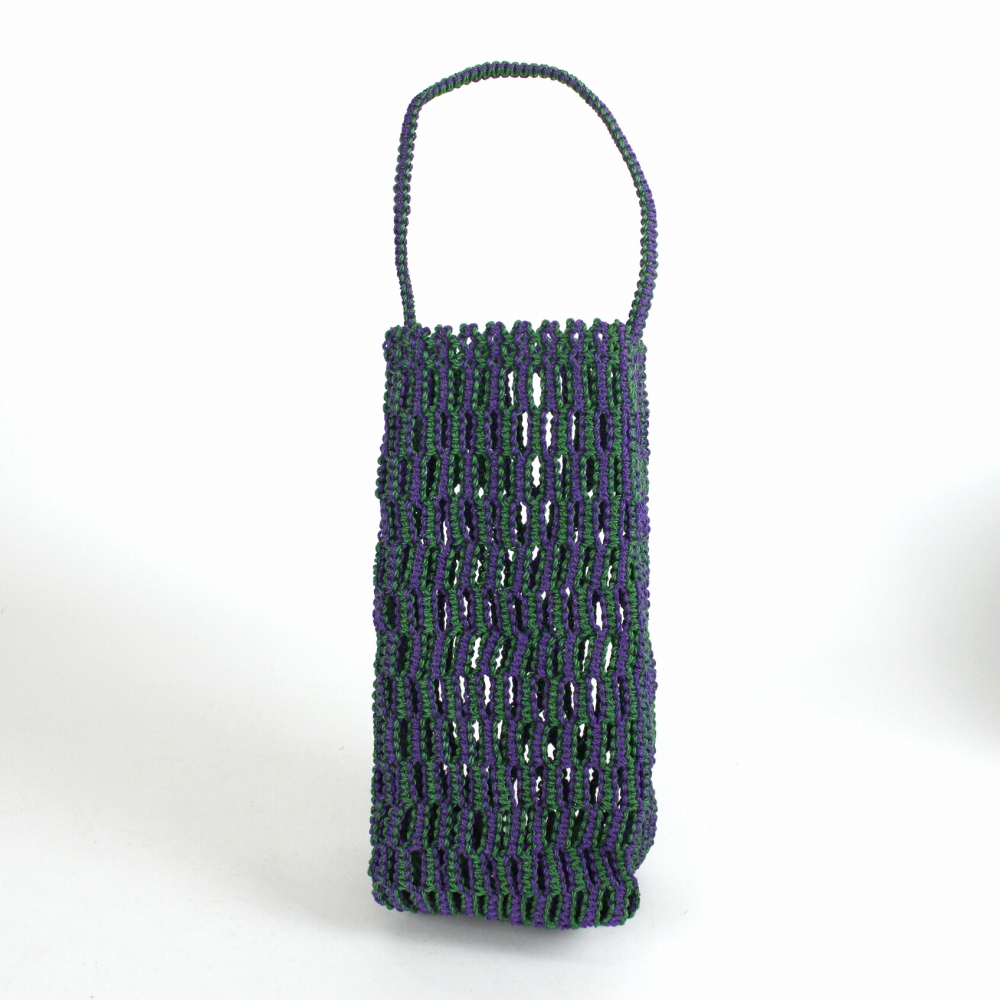 ナイロンバッグ 縦長 緑紫 24SS一点物 @8000→6400