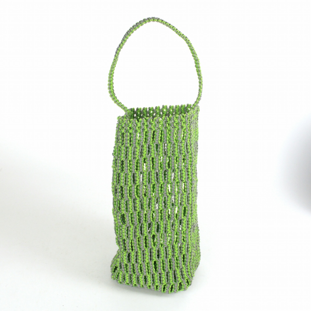 ナイロンバッグ 縦長 黄緑グレー 24SS一点物 @8000→6400