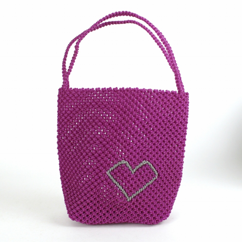 ナイロンバッグ ハート フシアグレー 24SS一点物 @8200→6560