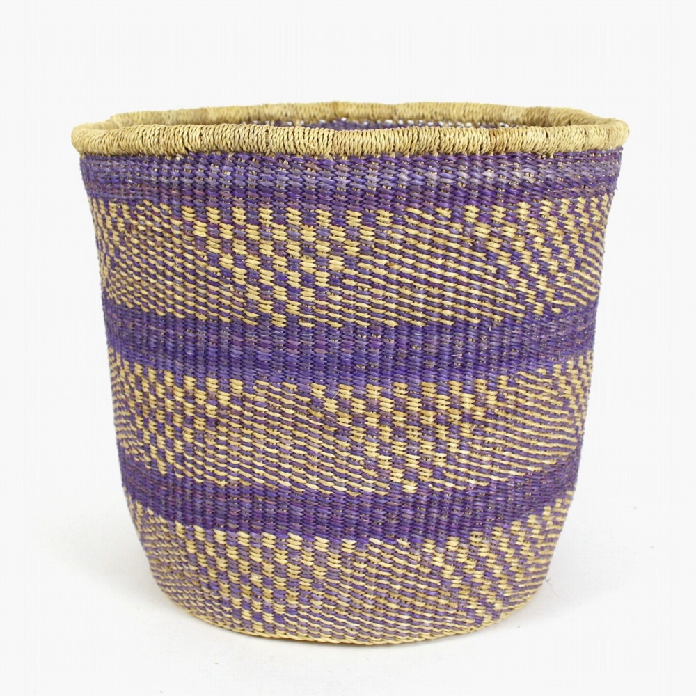 ニャリガバスケット インテリアバスケット 三段三角チェック柄 ラベンダー 大 24SS一点物 @14000→11200