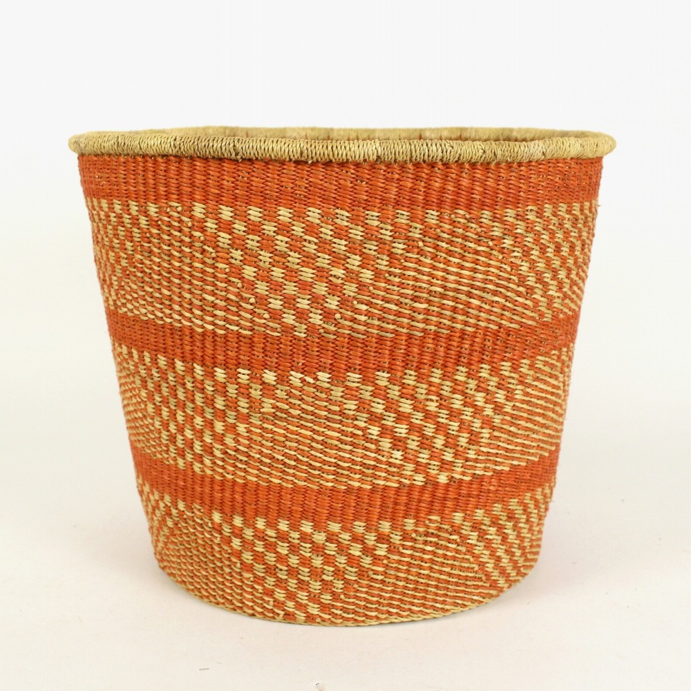 ニャリガバスケット インテリアバスケット 三段三角チェック柄 オレンジ 大 24SS一点物 @14000→11200