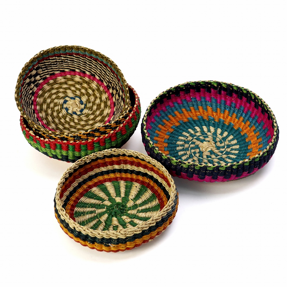 ボルガバスケット 丸皿 マルチカラー 径20/径17