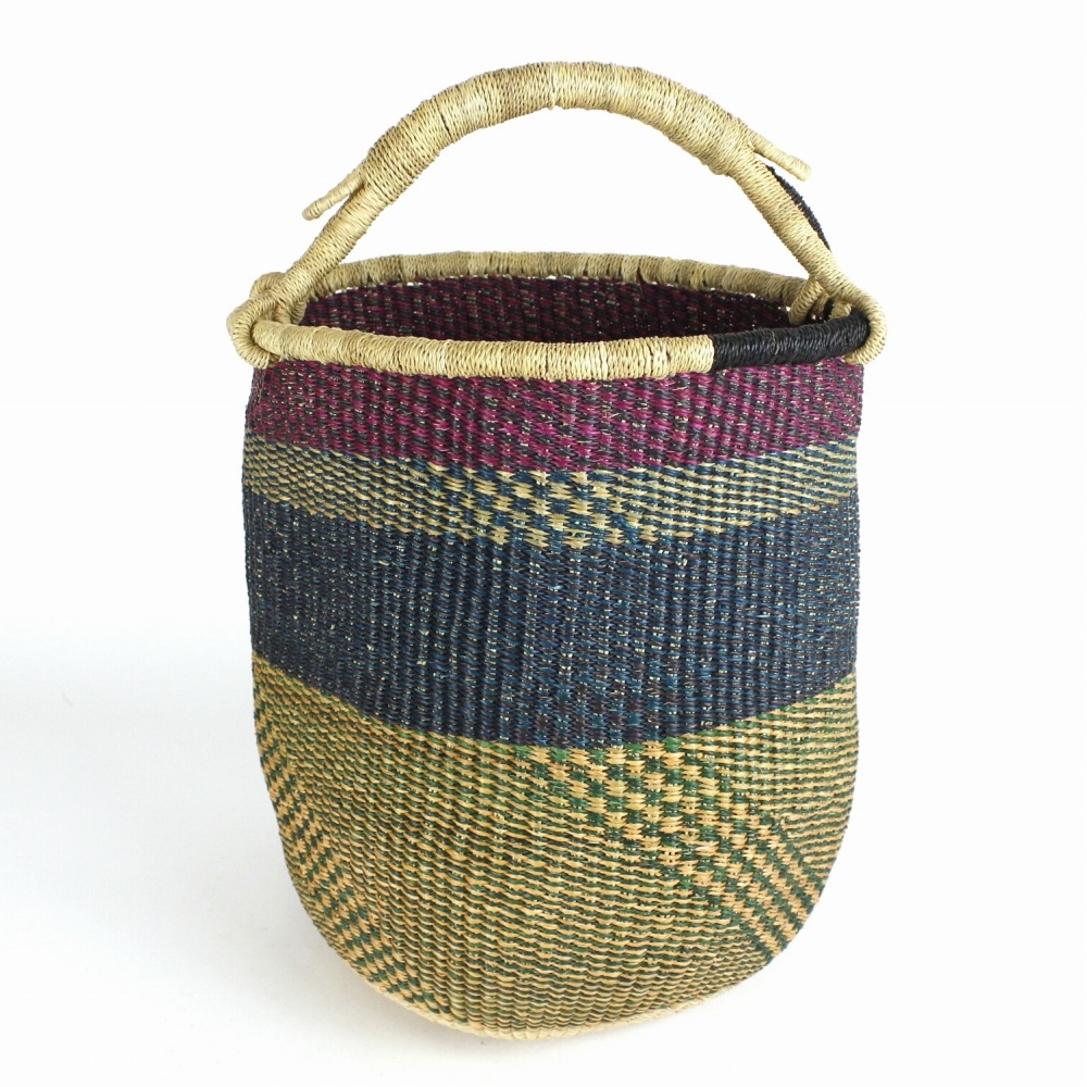 ボルガバスケット ぷっくり縦長カゴ ワンハンドル 大 マルチ