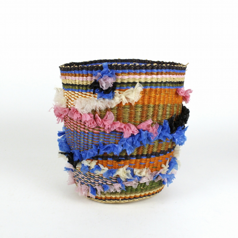 ボルガバスケット ビニールフリンジカゴ 大 マルチカラー 24SS一点物 @9500→7600