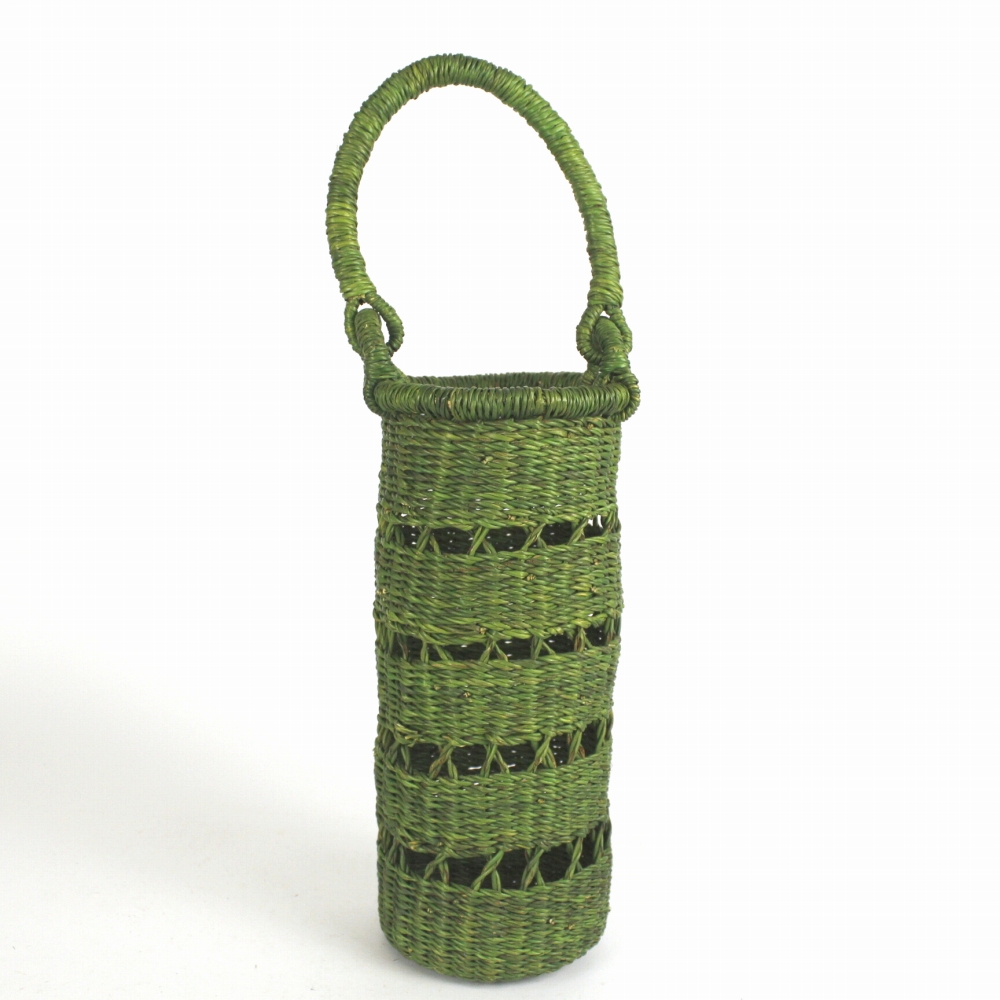 ボルガバスケット ワインボトルフォルダー 透かし 緑 24SS一点物 @7500→6000