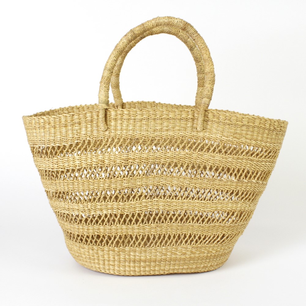 ボルガ楕円底透かしカゴ5 ナチュラル