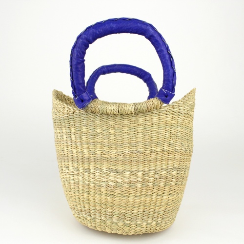 ボルガ丸底ニケフォルムバスケット S ナチュラル 濃紺ハンドル