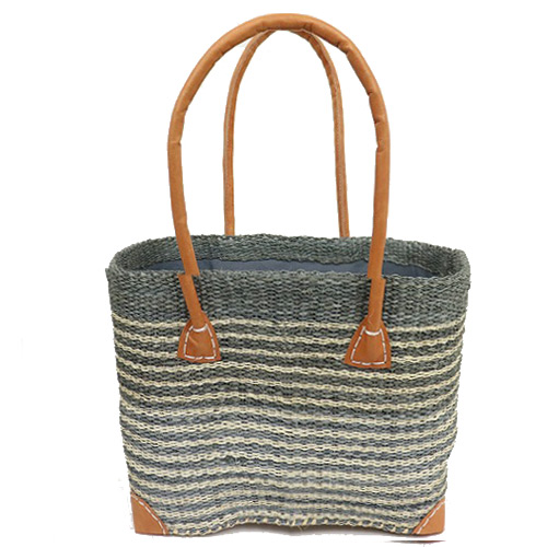 サイザルxチヒかご ボーダーNIRY M グレーxナチュラル