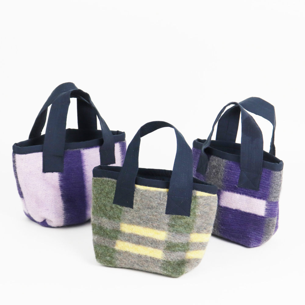 ウール毛布ミニトート ランチ 【色柄いろいろ応相談】