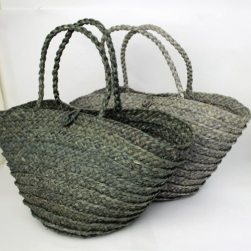 ラフィアブレードバッグ 幅広ソフィア BOTA ラフィア出べそ 12グレー