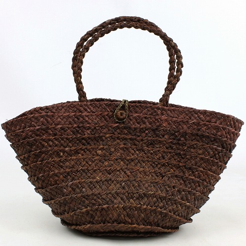 ラフィアブレードバッグ 幅広ソフィア BOTA ラフィア出べそ 21茶