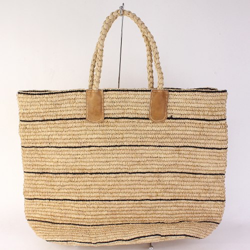 【SALE】ラフィア ラディナクロッシェBIGバッグ 7本NAT 黒 @11500→6500円