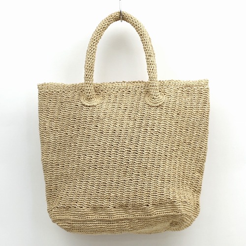 ラフィアトート アフガン編み風 長方形底