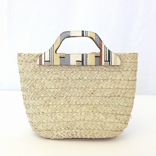 ラフィアブレードバッグソフィア マルケトリ手提げ  SS一点物 @6800→5440円