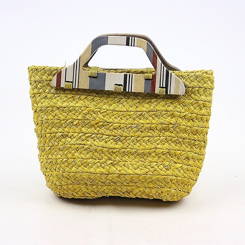 ラフィアブレードバッグソフィア マルケトリ手提げ col.62/レモン SS一点物 @6800→5440円