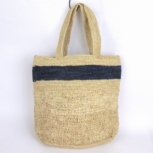 ラフィア2トーントート HOMME ナチュラル インディゴ