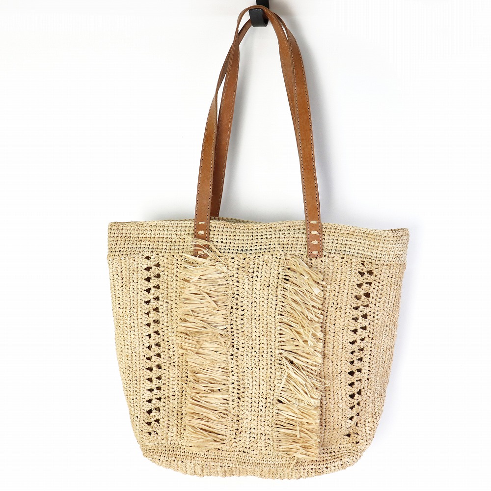 ラフィアかぎ編みバッグ パッチワーク　SS一点物 @9800→7840円