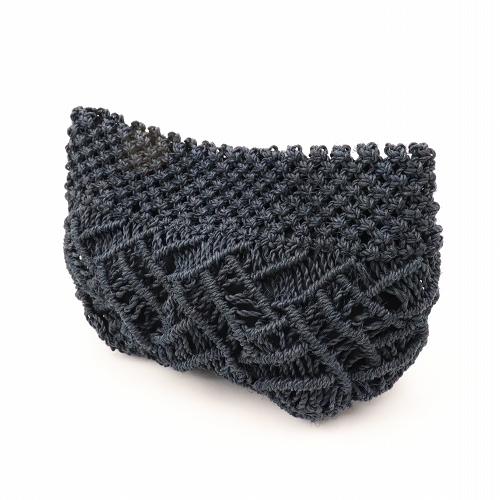 サイザルマクラメポーチ 黒