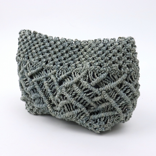 【SALE】サイザルマクラメポーチ グレー @5000→3500